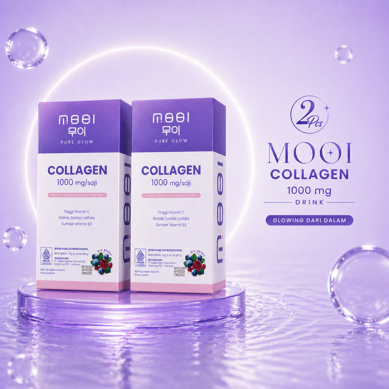 2 PCS - MOOI Collagen Drink